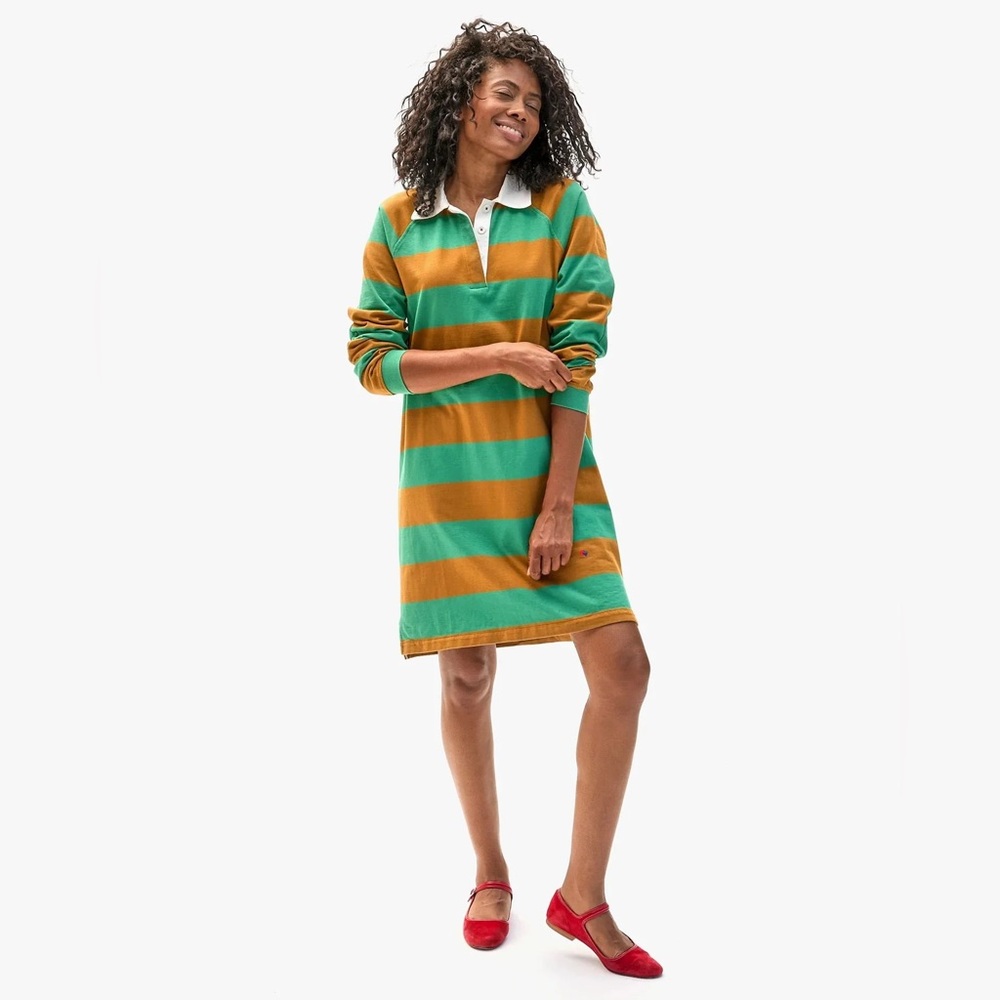 Clare V. Le Rugby Long-Sleeve Shirt Dress. 
Anthropologie